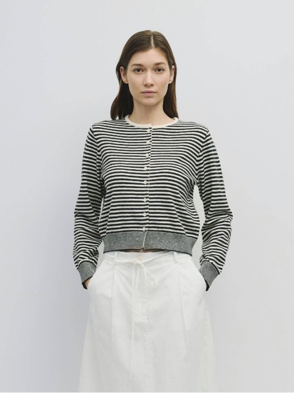 Mod Ref Black & White Striped Crewneck The Montana Sweater